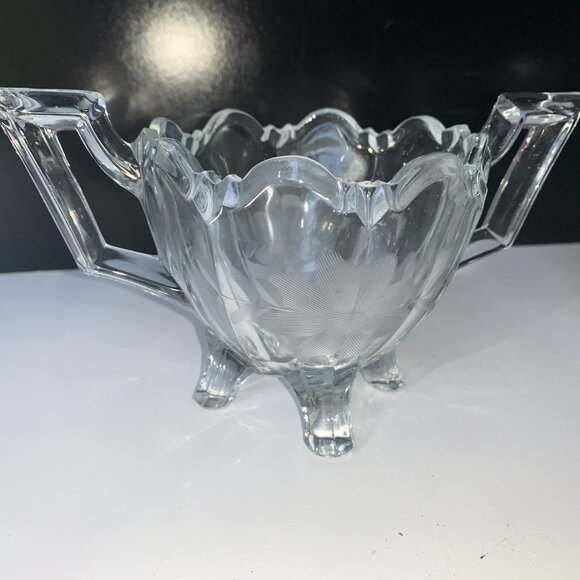 #957 VINTAGE EARLY AMERICAN CREAMER AND SUGAR SET BY INDIANA GLASS - Picture 9 of 11